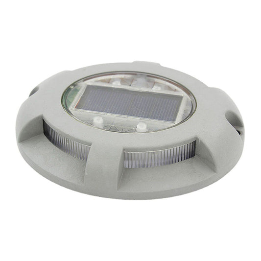 Solar Step Light IP65 Waterproof Round Aluminum Alloy Outdoor LED Stair Lamp for Deck Courtyard Pathway Warm V1294-YM0521-3119220186812