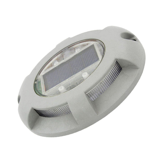 Solar Step Light IP65 Waterproof Round Aluminum Alloy Outdoor LED Stair Lamp for Deck Courtyard Pathway Warm V1294-YM0521-3119220186812