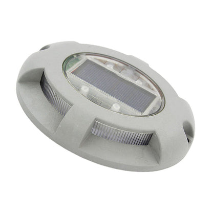 Solar Step Light IP65 Waterproof Round Aluminum Alloy Outdoor LED Stair Lamp for Deck Courtyard Pathway Warm V1294-YM0521-3119220186812