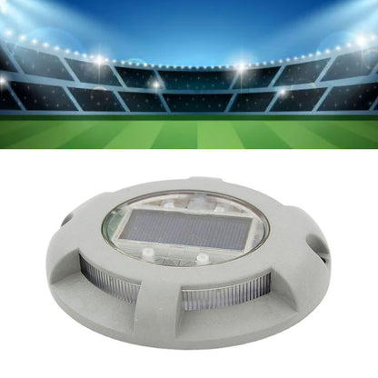 Solar Step Light IP65 Waterproof Round Aluminum Alloy Outdoor LED Stair Lamp for Deck Courtyard Pathway Warm V1294-YM0521-3119220186812