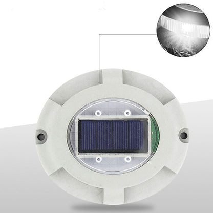 Solar Step Light IP65 Waterproof Round Aluminum Alloy Outdoor LED Stair Lamp for Deck Courtyard Pathway Warm V1294-YM0521-3119220186812
