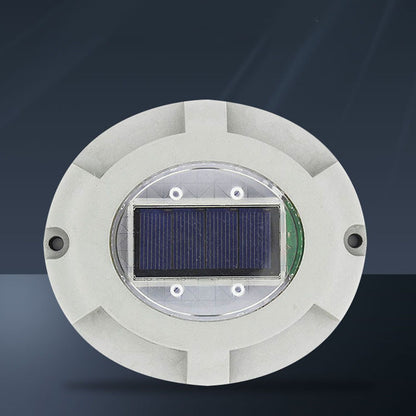 Solar Step Light IP65 Waterproof Round Aluminum Alloy Outdoor LED Stair Lamp for Deck Courtyard Pathway Warm V1294-YM0521-3119220186812