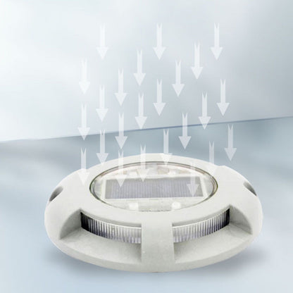 Solar Step Light IP65 Waterproof Round Aluminum Alloy Outdoor LED Stair Lamp for Deck Courtyard Pathway Warm V1294-YM0521-3119220186812