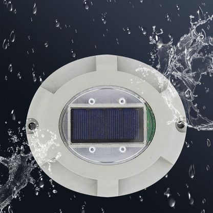 Solar Step Light IP65 Waterproof Round Aluminum Alloy Outdoor LED Stair Lamp for Deck Courtyard Pathway Warm V1294-YM0521-3119220186812