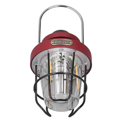 Camping Lantern Retro USB Charging 3 Light Modes IPX4 Waterproof Camping Lights for Outdoor Red V1294-YM0521-3119220192711
