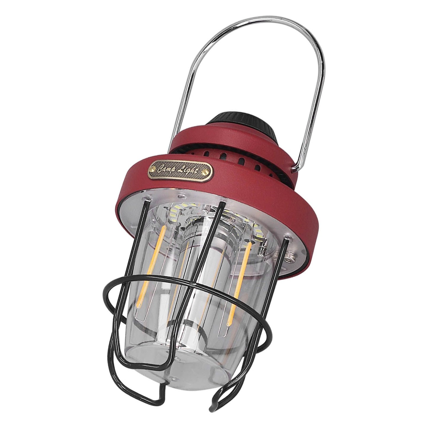 Camping Lantern Retro USB Charging 3 Light Modes IPX4 Waterproof Camping Lights for Outdoor Red V1294-YM0521-3119220192711
