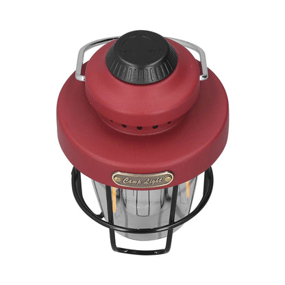 Camping Lantern Retro USB Charging 3 Light Modes IPX4 Waterproof Camping Lights for Outdoor Red V1294-YM0521-3119220192711