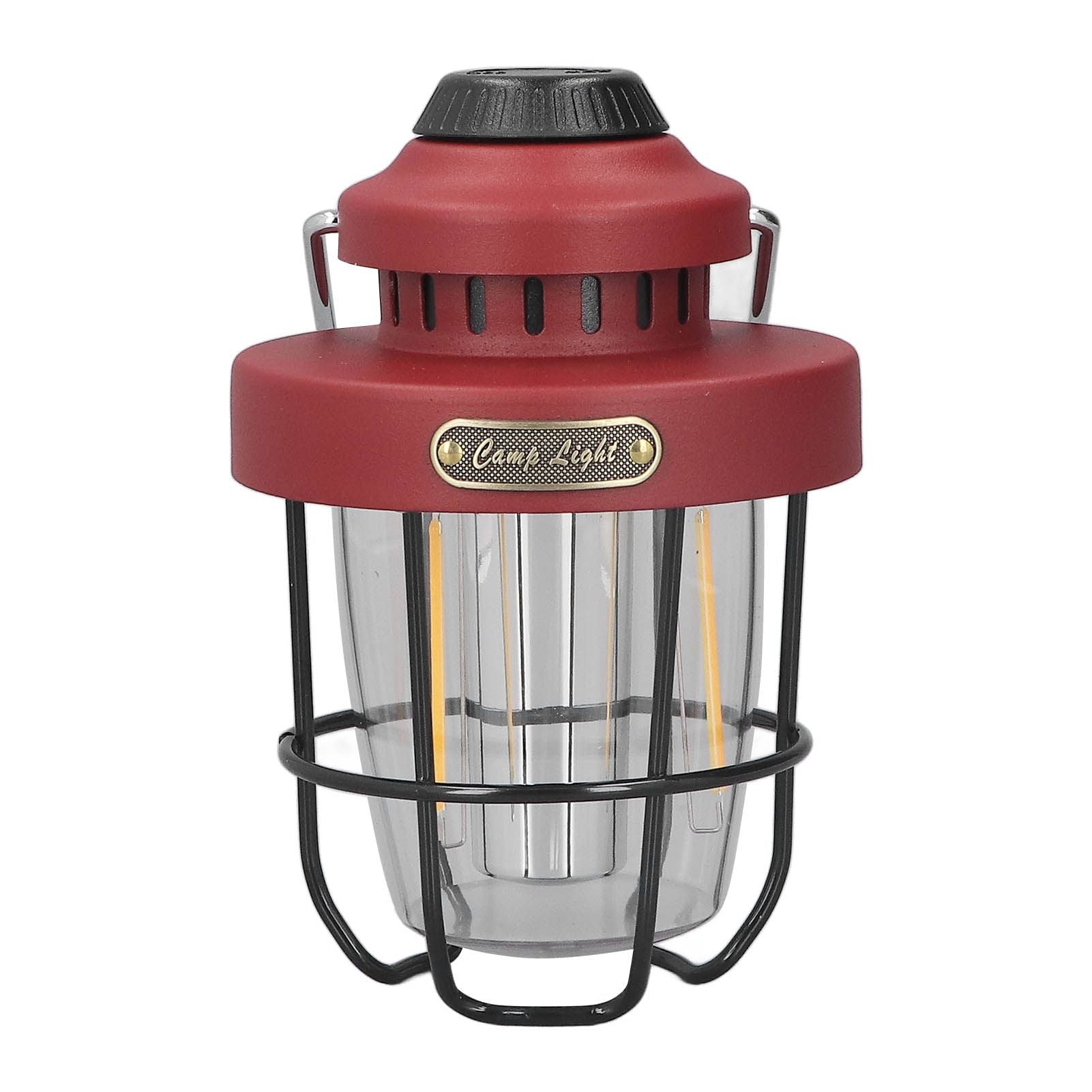 Camping Lantern Retro USB Charging 3 Light Modes IPX4 Waterproof Camping Lights for Outdoor Red V1294-YM0521-3119220192711