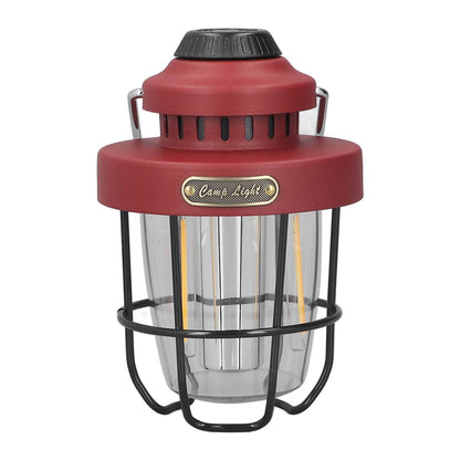 Camping Lantern Retro USB Charging 3 Light Modes IPX4 Waterproof Camping Lights for Outdoor Red V1294-YM0521-3119220192711