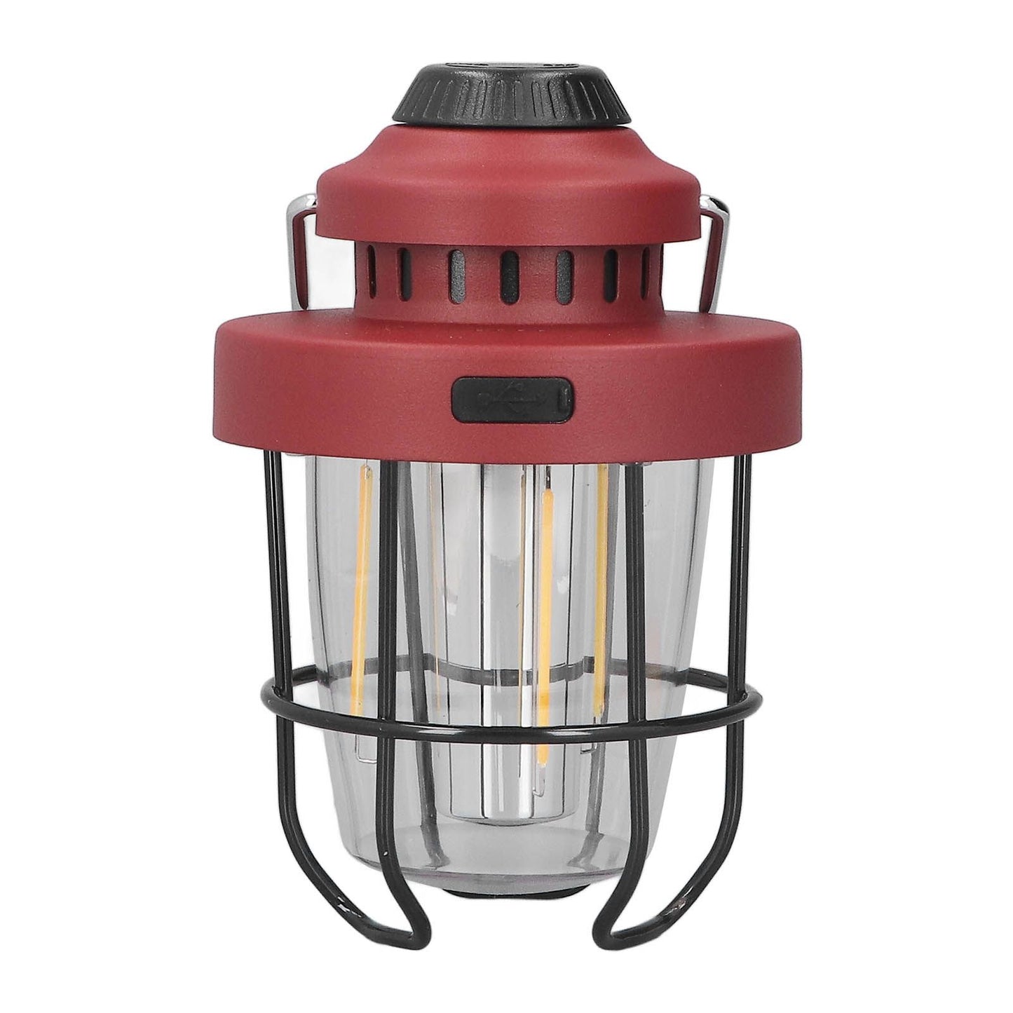 Camping Lantern Retro USB Charging 3 Light Modes IPX4 Waterproof Camping Lights for Outdoor Red V1294-YM0521-3119220192711