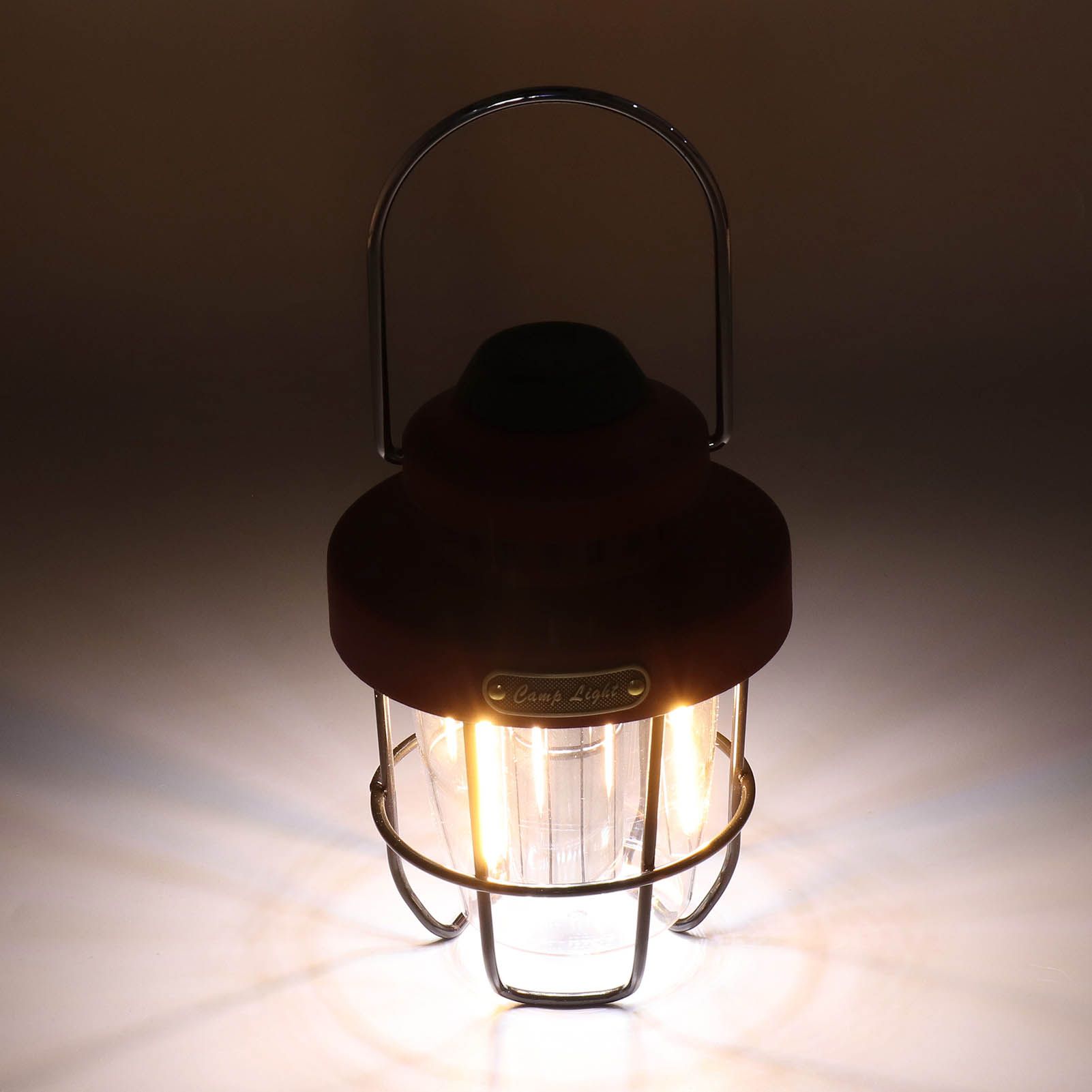Camping Lantern Retro USB Charging 3 Light Modes IPX4 Waterproof Camping Lights for Outdoor Red V1294-YM0521-3119220192711