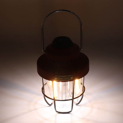 Camping Lantern Retro USB Charging 3 Light Modes IPX4 Waterproof Camping Lights for Outdoor Red V1294-YM0521-3119220192711