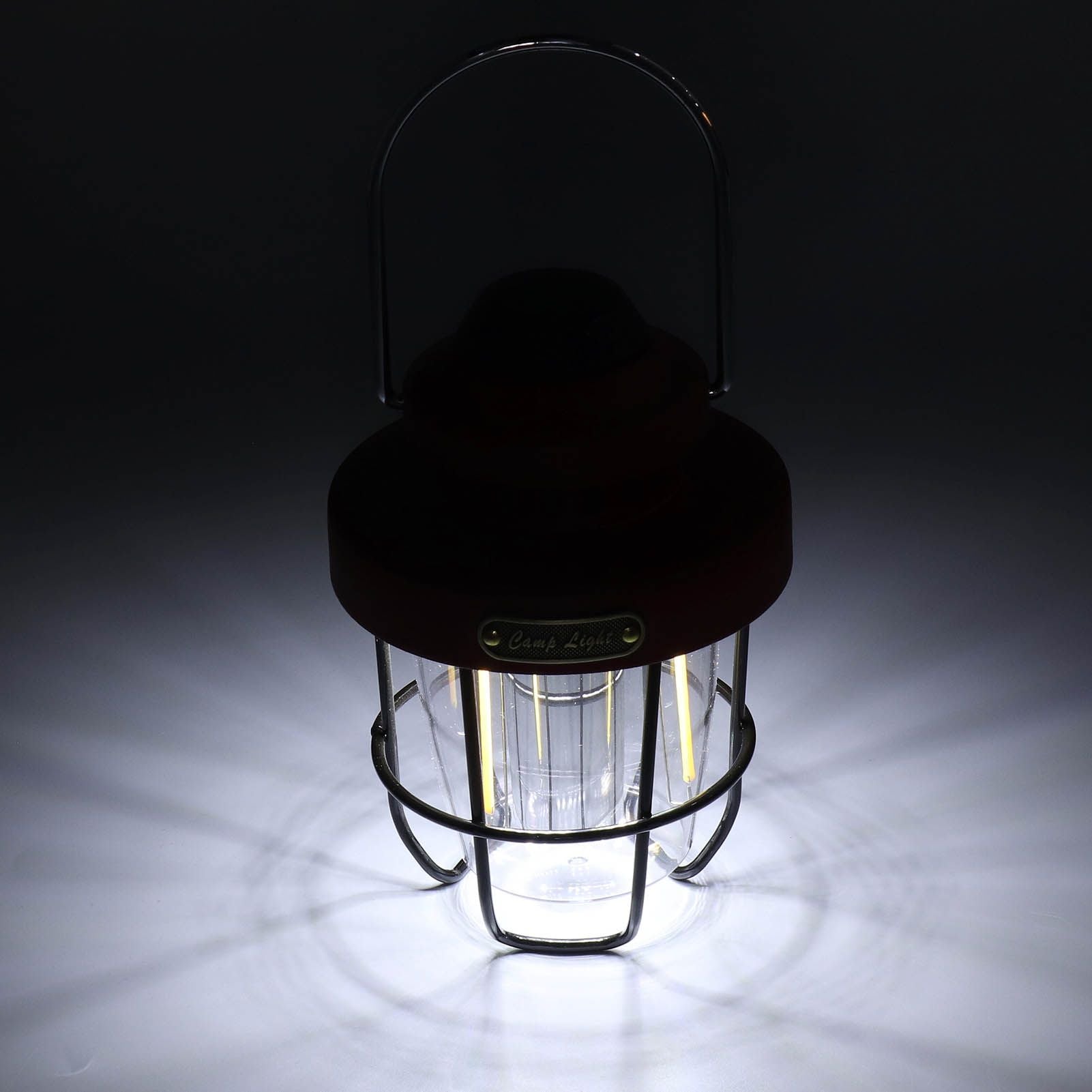 Camping Lantern Retro USB Charging 3 Light Modes IPX4 Waterproof Camping Lights for Outdoor Red V1294-YM0521-3119220192711
