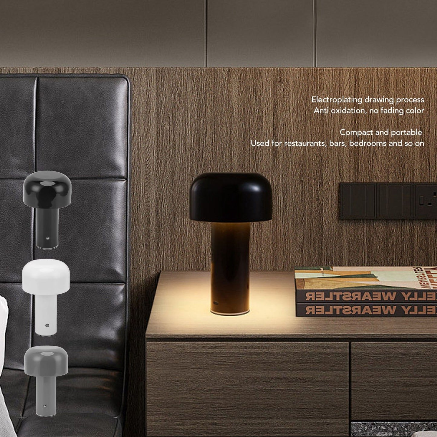 USB Mushroom Light Touch Control Mini Light Night Light with Adjustable Brightness 3 Color Temperature V1294-YM0521-3119220192812