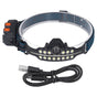 LED Headlamp Induction Type C Charging Red LED Warning Adjustable Head Flashlight for Work Camping V1294-YM0521-3119230003511