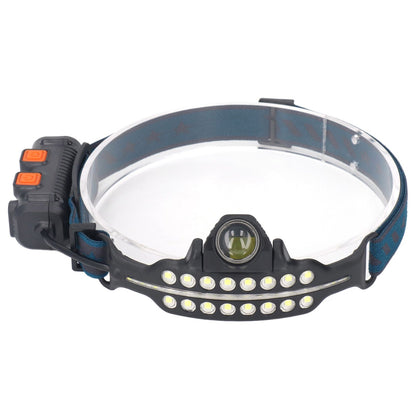 LED Headlamp Induction Type C Charging Red LED Warning Adjustable Head Flashlight for Work Camping V1294-YM0521-3119230003511
