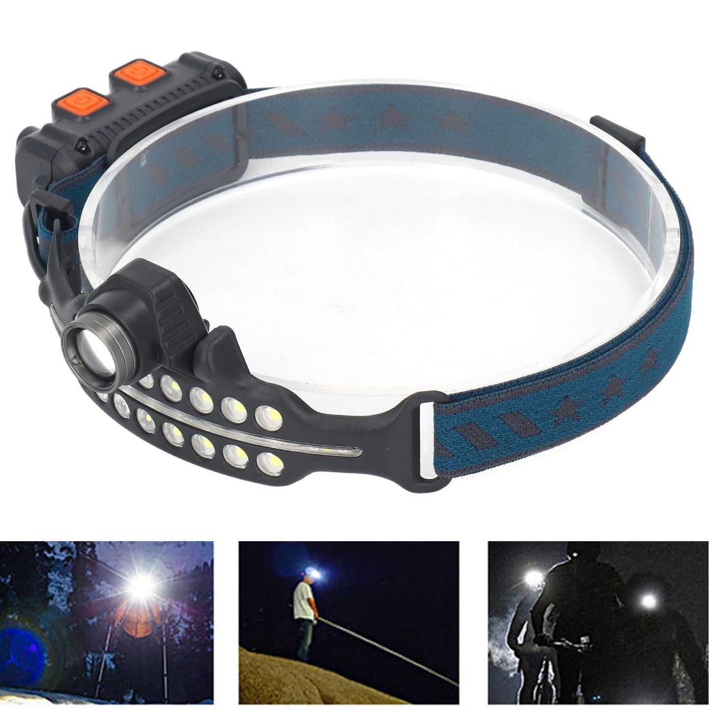 LED Headlamp Induction Type C Charging Red LED Warning Adjustable Head Flashlight for Work Camping V1294-YM0521-3119230003511