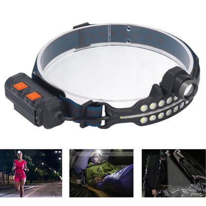 LED Headlamp Induction Type C Charging Red LED Warning Adjustable Head Flashlight for Work Camping V1294-YM0521-3119230003511