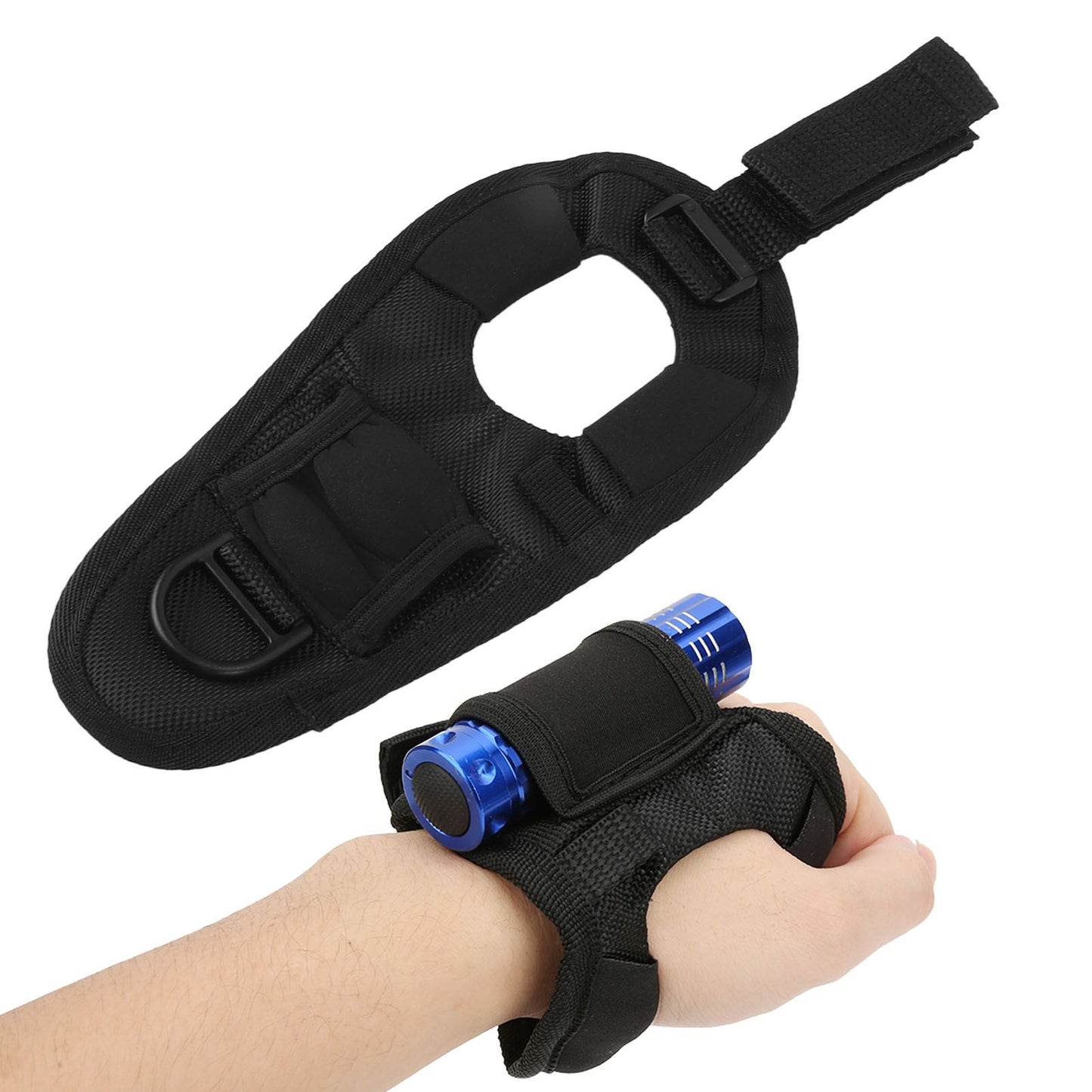 Flashlight Case Adjustable Diving Torch Protective Cover with Nylon Fixing Wrist Strap for 20-38mm Diameter V1294-YM0521-3119230004411