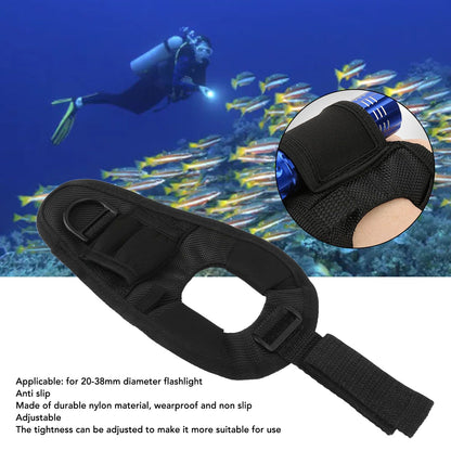 Flashlight Case Adjustable Diving Torch Protective Cover with Nylon Fixing Wrist Strap for 20-38mm Diameter V1294-YM0521-3119230004411