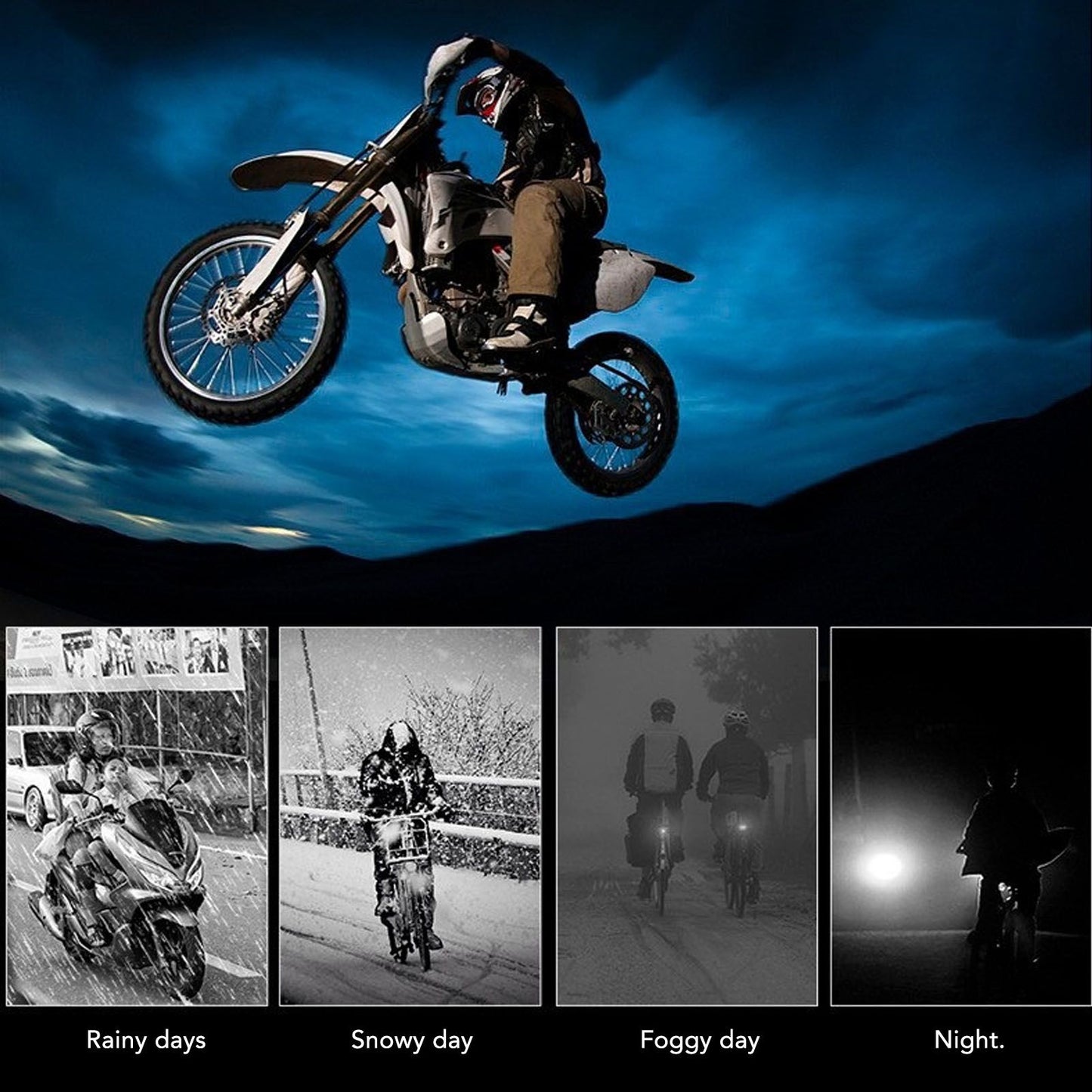 Motorcycle Driving Fog Lights Bird Shape 2000LM IP67 Waterproof Motorcycle LED Headlight for 12-80V Motorbikes V1294-YM0521-3119230007111