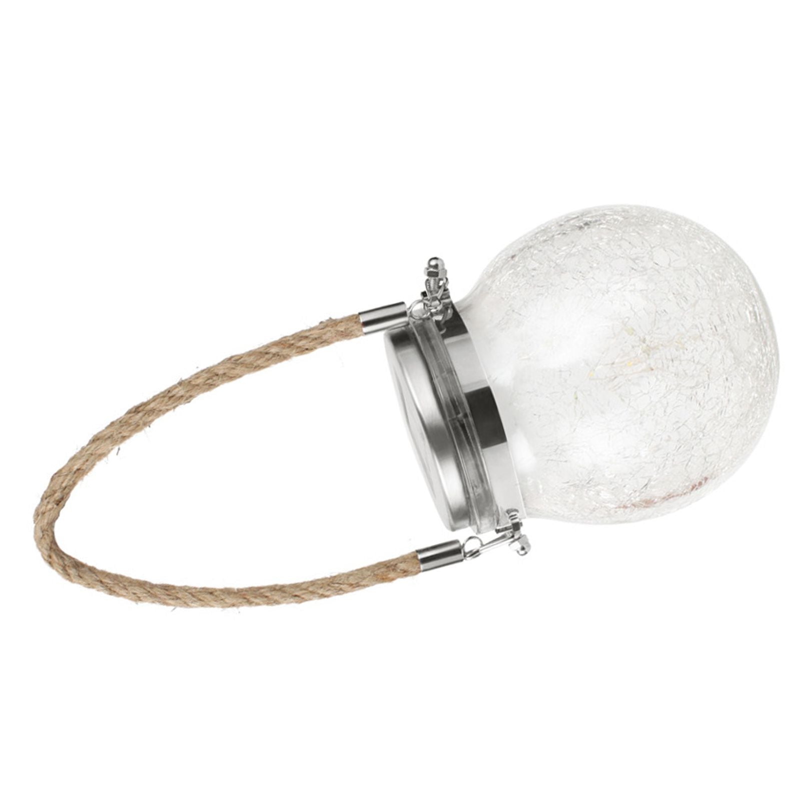 Hanging Solar Light Thickened Crackle Glass Style Waterproof Smar Sensor Hanging Solar Lantern for Garden V1294-YM0521-3119230007811