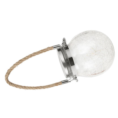 Hanging Solar Light Thickened Crackle Glass Style Waterproof Smar Sensor Hanging Solar Lantern for Garden V1294-YM0521-3119230007811