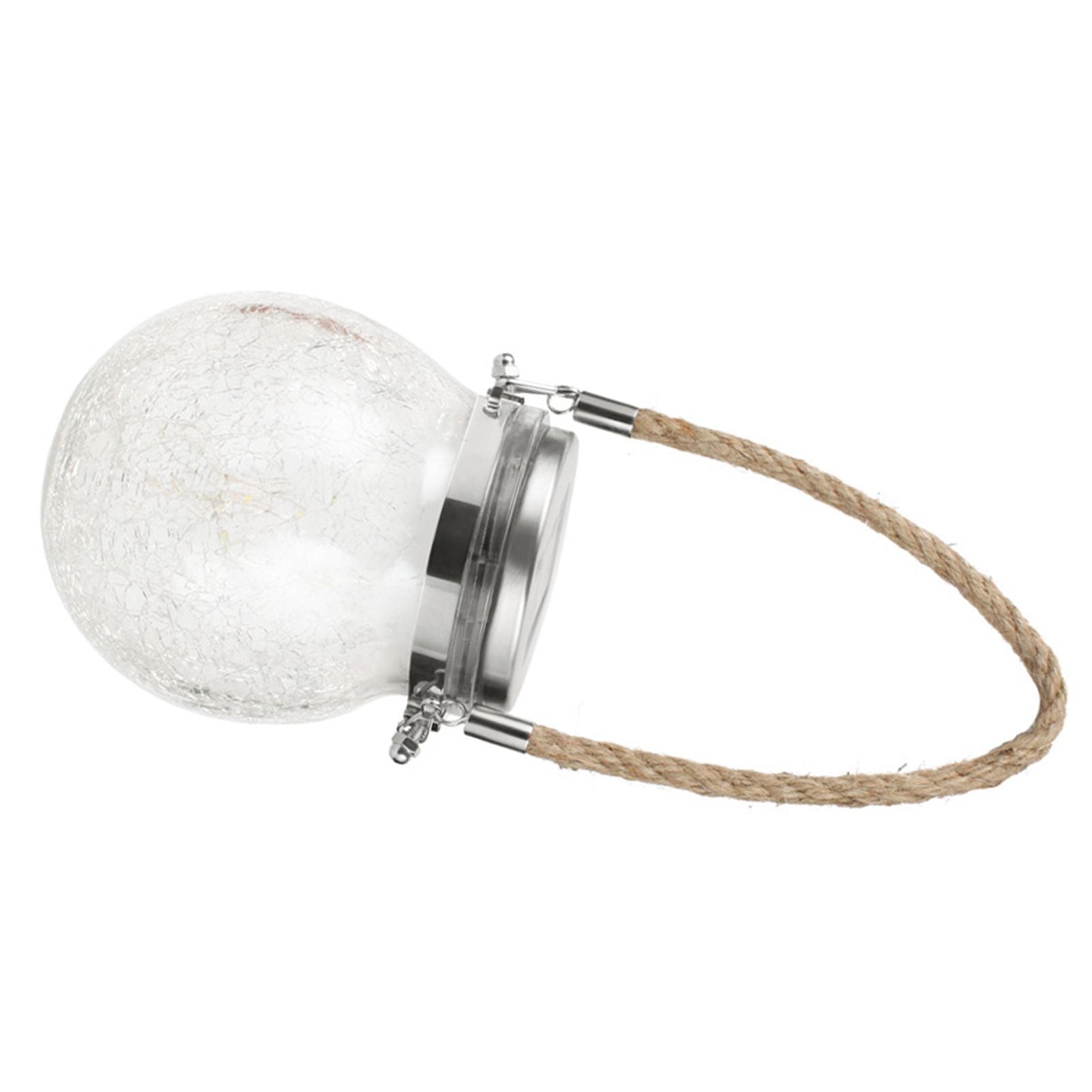 Hanging Solar Light Thickened Crackle Glass Style Waterproof Smar Sensor Hanging Solar Lantern for Garden V1294-YM0521-3119230007811