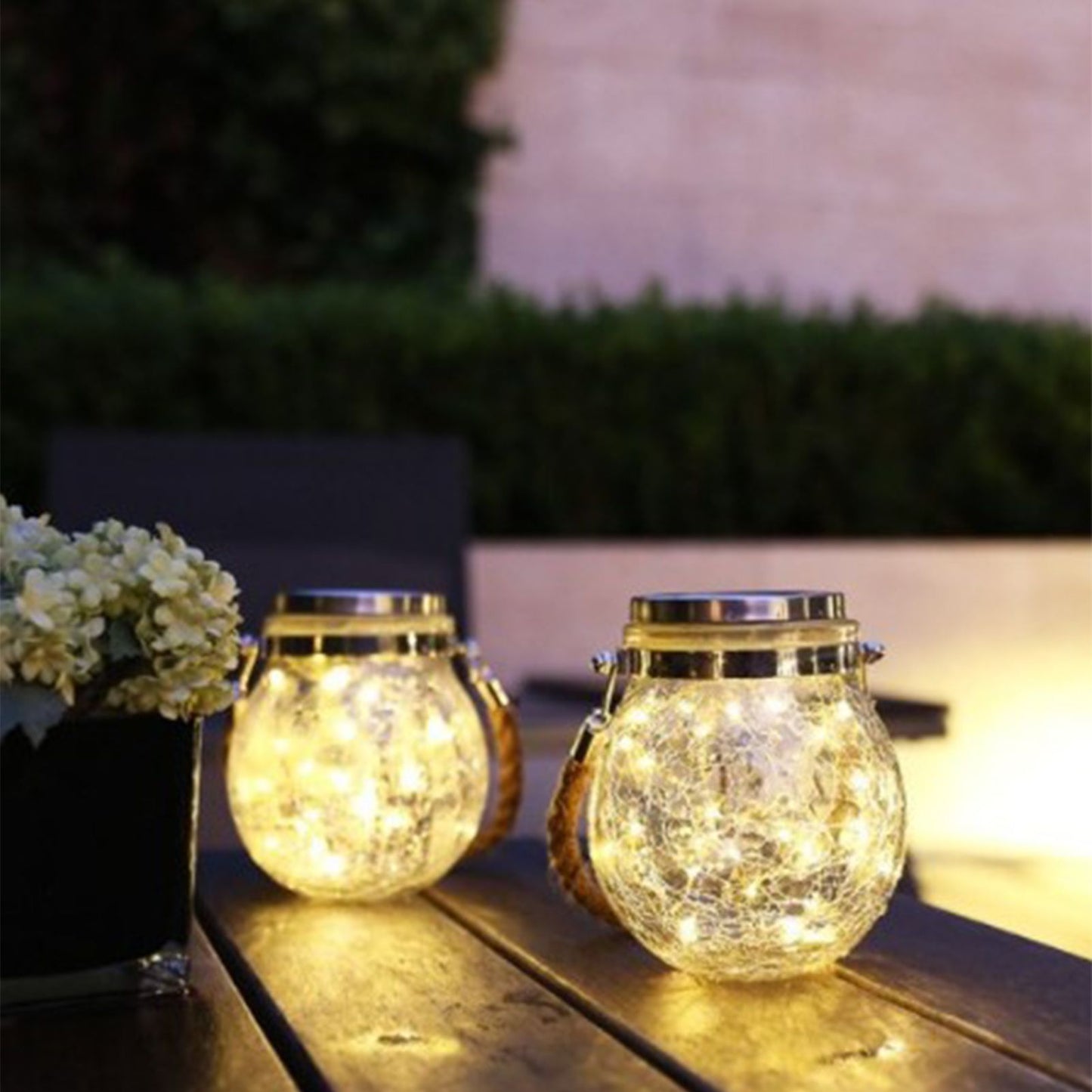 Hanging Solar Light Thickened Crackle Glass Style Waterproof Smar Sensor Hanging Solar Lantern for Garden V1294-YM0521-3119230007811