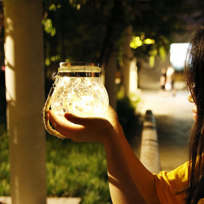 Hanging Solar Light Thickened Crackle Glass Style Waterproof Smar Sensor Hanging Solar Lantern for Garden V1294-YM0521-3119230007811