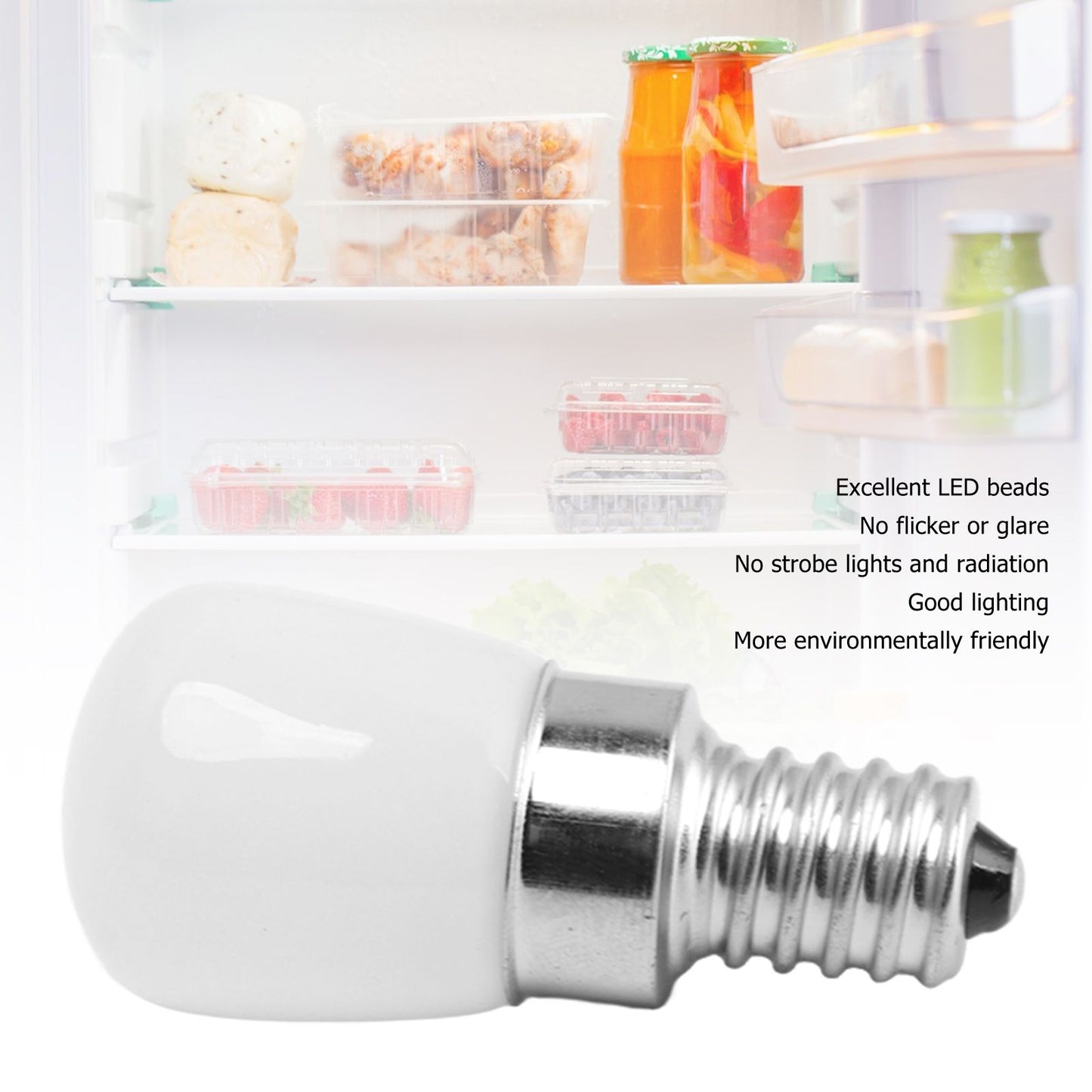 5Pcs LED Refrigerator Light Bulb Fridge Lamp E12 for Freezer Home Lighting Energy Saving 120V White Light V1294-YM0521-3119230010011