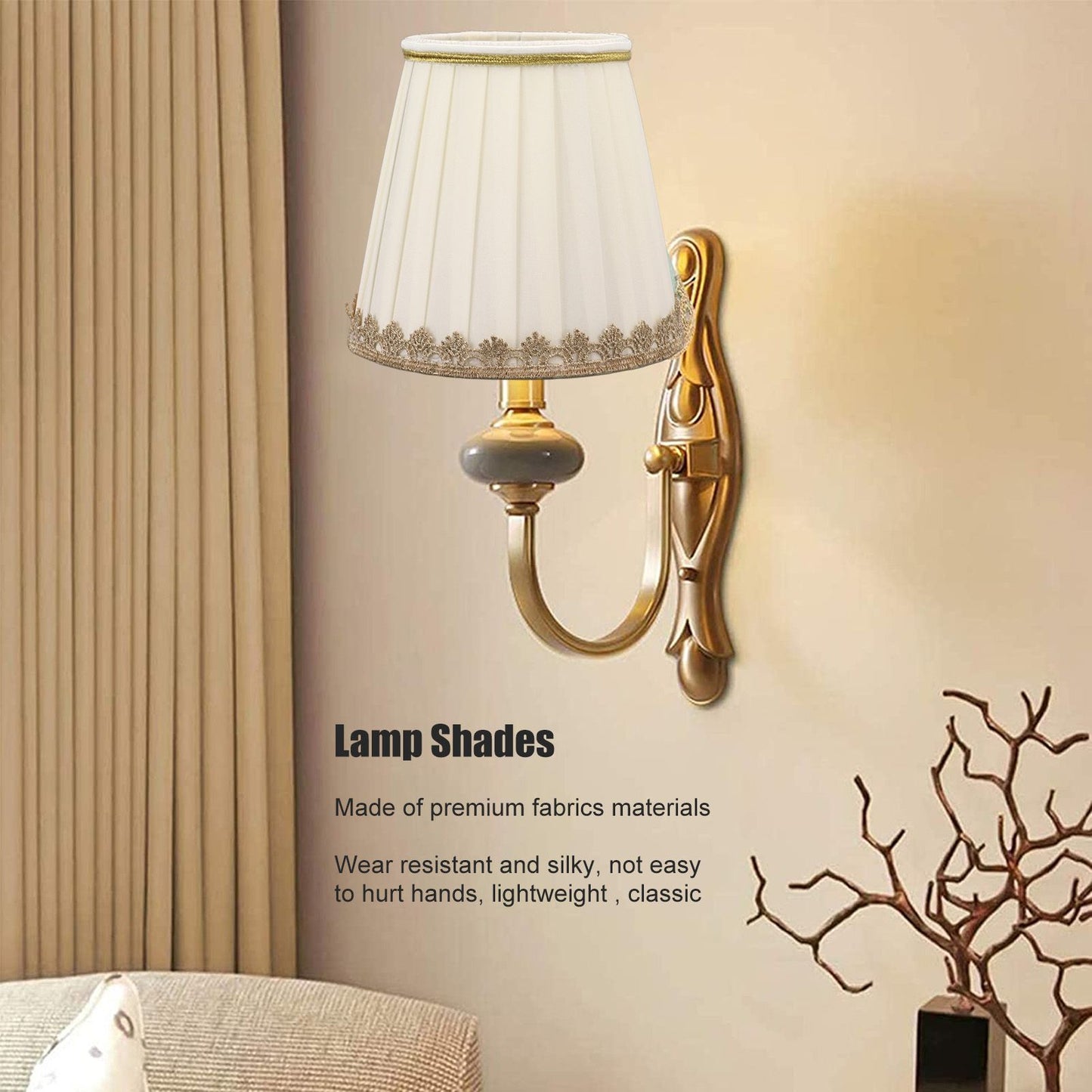 6PCS Candle Lamp Lampshade Clip On Fabrics Lampshades Set for Table Lamp Wall Lamp V1294-YM0521-3119230010611