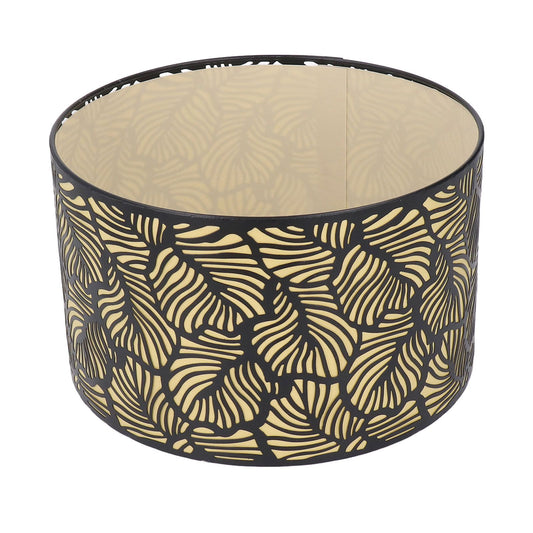 Black Hollow Metal Lampshade with Yellow Lining Metal Table Lamp Light Shade for E27 E14 Caliber Base V1294-YM0521-3119230017311