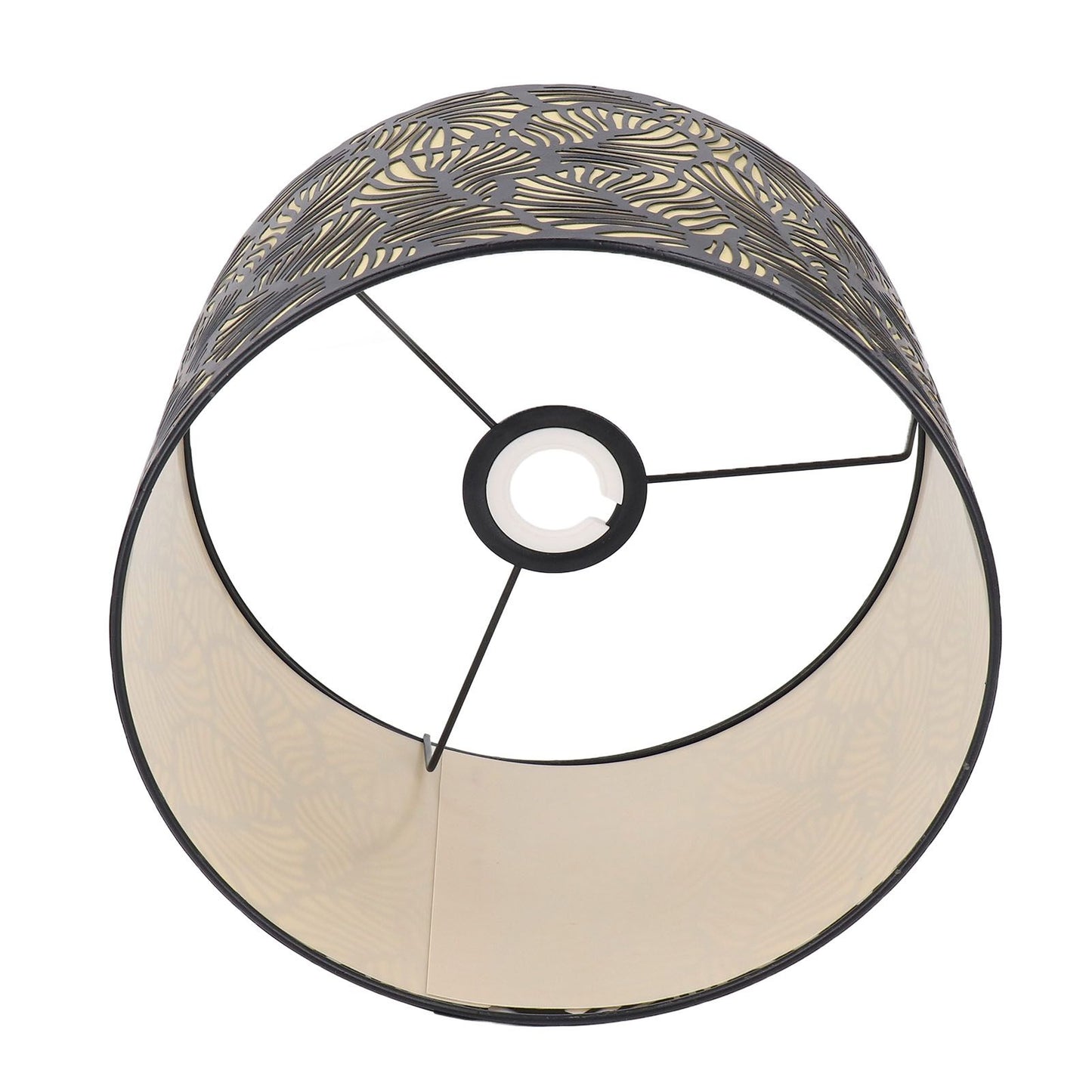 Black Hollow Metal Lampshade with Yellow Lining Metal Table Lamp Light Shade for E27 E14 Caliber Base V1294-YM0521-3119230017311