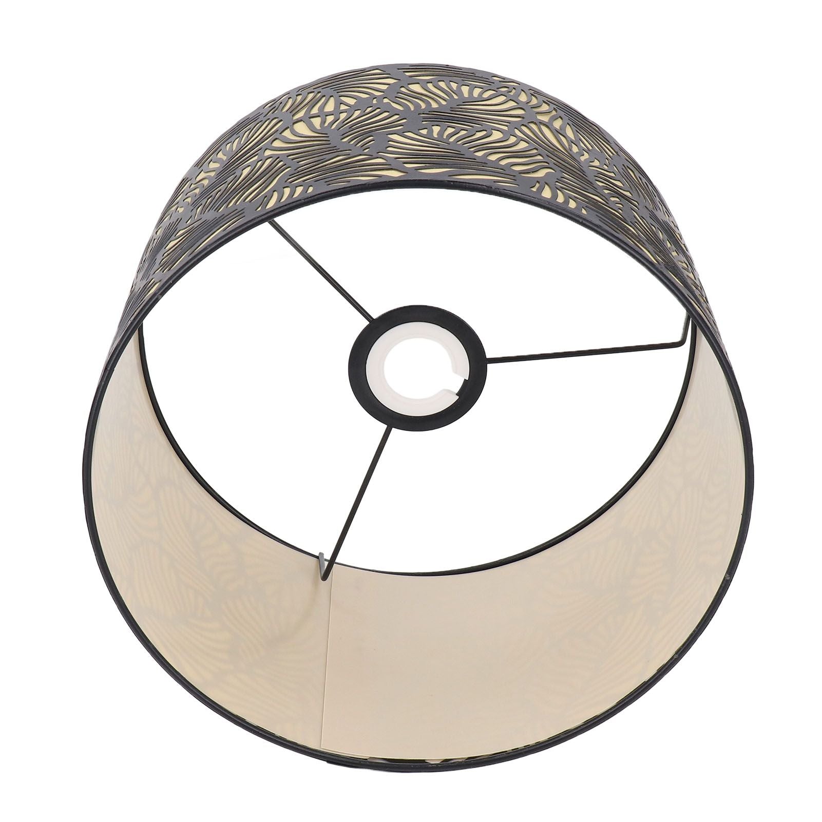 Black Hollow Metal Lampshade with Yellow Lining Metal Table Lamp Light Shade for E27 E14 Caliber Base V1294-YM0521-3119230017311
