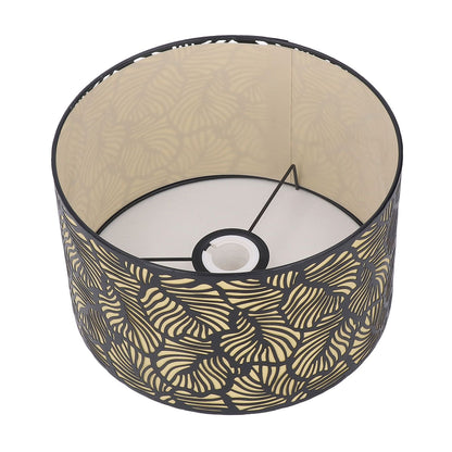 Black Hollow Metal Lampshade with Yellow Lining Metal Table Lamp Light Shade for E27 E14 Caliber Base V1294-YM0521-3119230017311