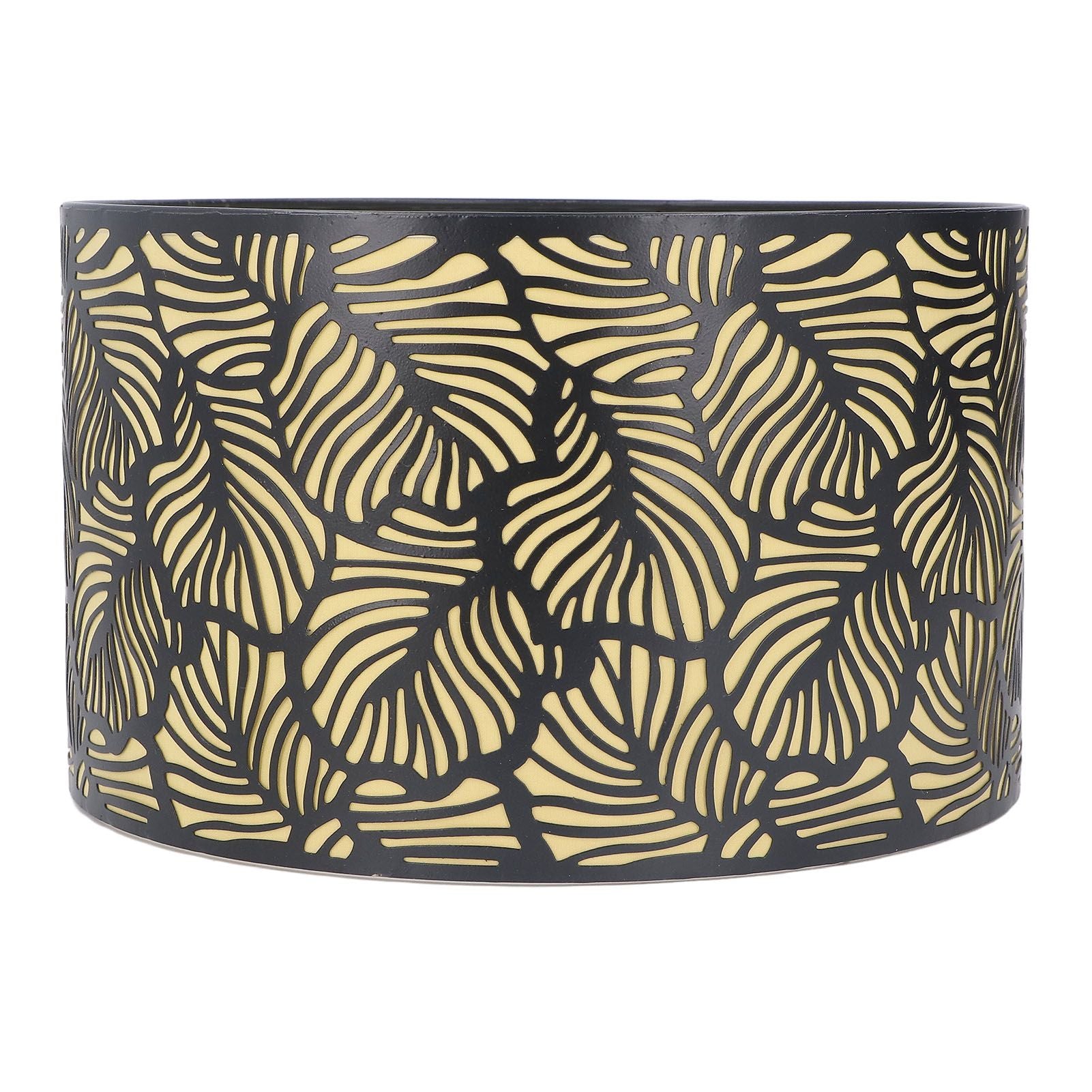 Black Hollow Metal Lampshade with Yellow Lining Metal Table Lamp Light Shade for E27 E14 Caliber Base V1294-YM0521-3119230017311