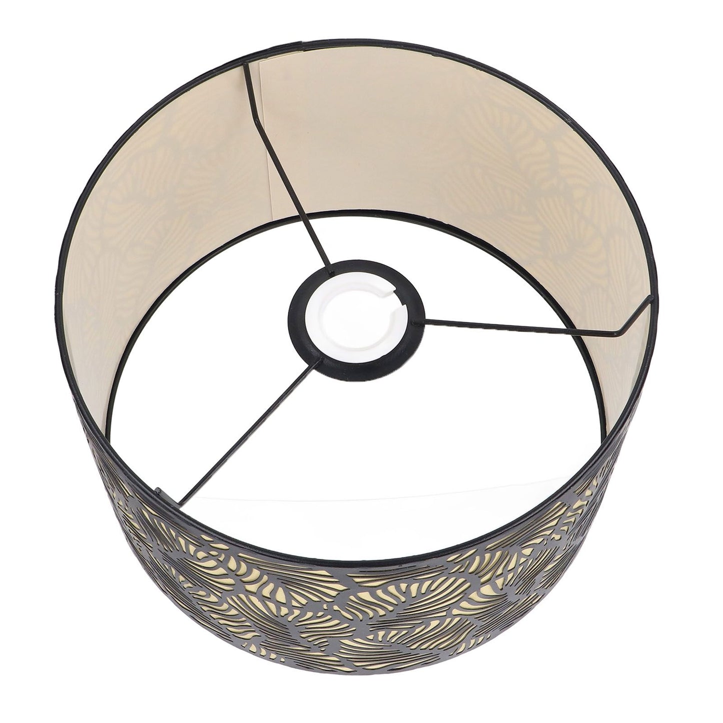 Black Hollow Metal Lampshade with Yellow Lining Metal Table Lamp Light Shade for E27 E14 Caliber Base V1294-YM0521-3119230017311