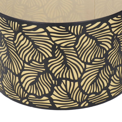 Black Hollow Metal Lampshade with Yellow Lining Metal Table Lamp Light Shade for E27 E14 Caliber Base V1294-YM0521-3119230017311