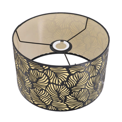 Black Hollow Metal Lampshade with Yellow Lining Metal Table Lamp Light Shade for E27 E14 Caliber Base V1294-YM0521-3119230017311