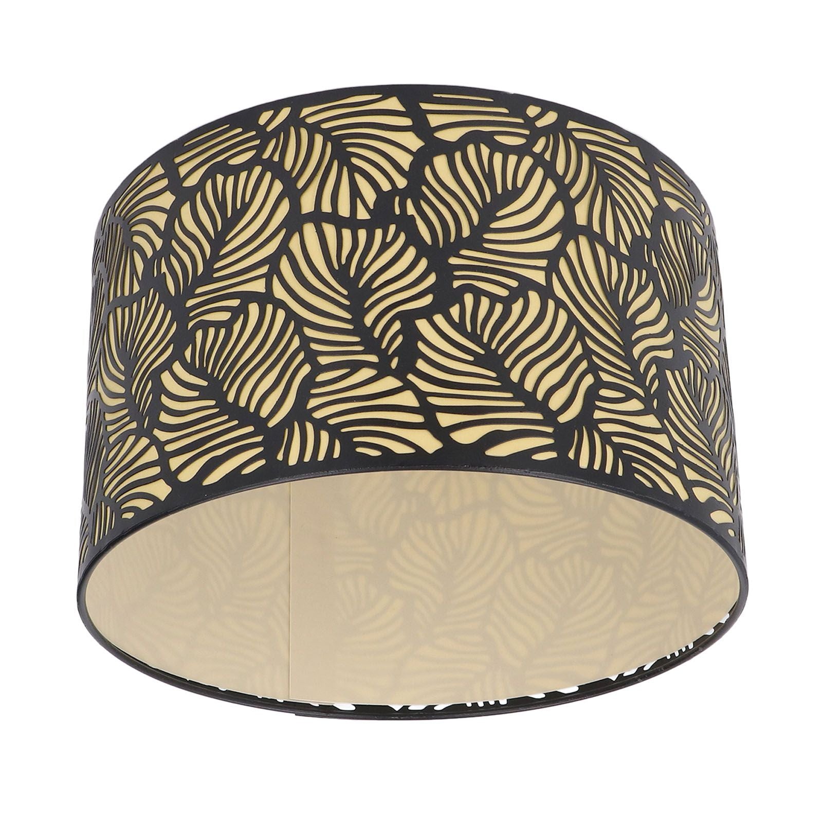 Black Hollow Metal Lampshade with Yellow Lining Metal Table Lamp Light Shade for E27 E14 Caliber Base V1294-YM0521-3119230017311