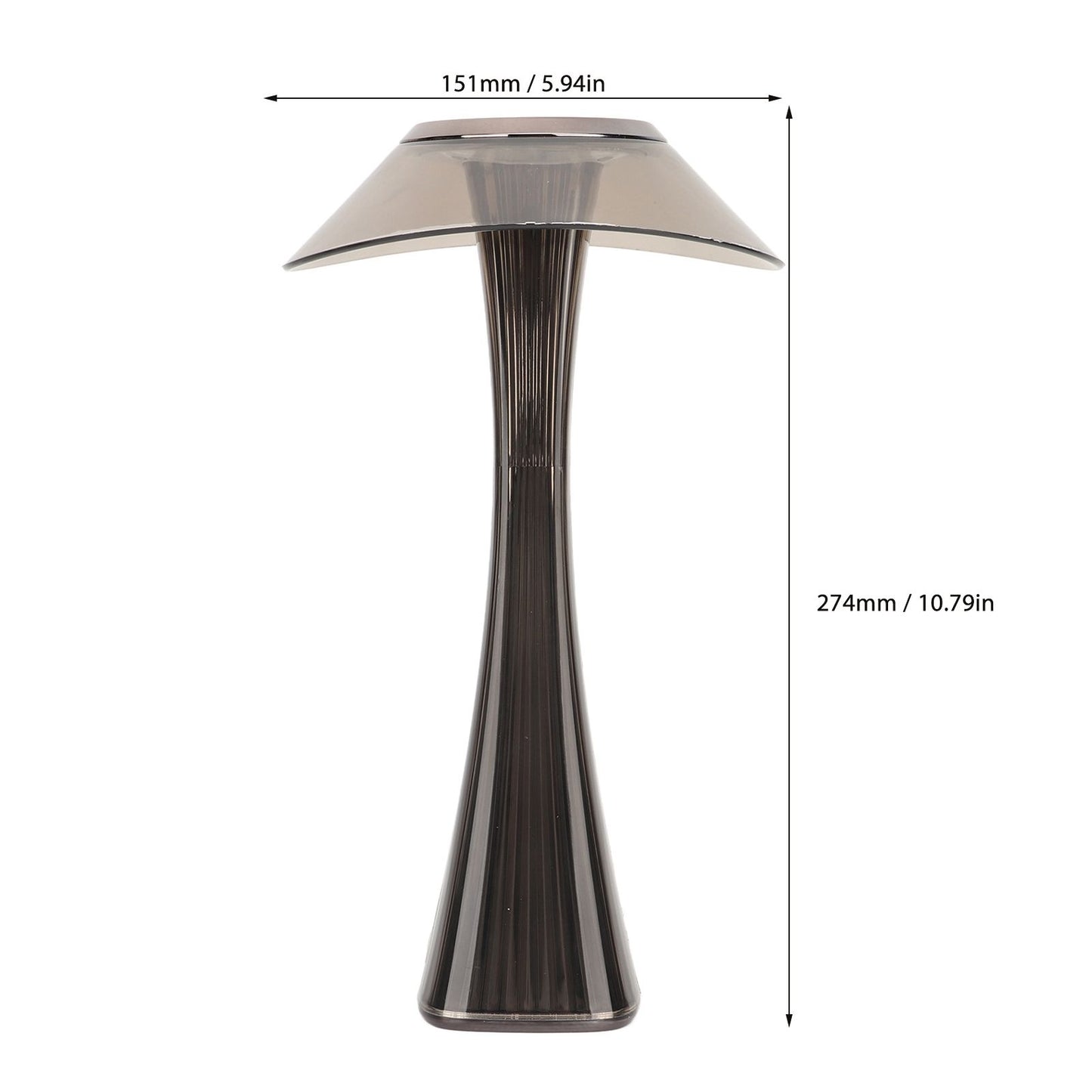LED Table Lamp USB Charging Night Light 3 Lighting Mode with Touch Sensor for Home Room Smoky Grey V1294-YM0521-3119230018112
