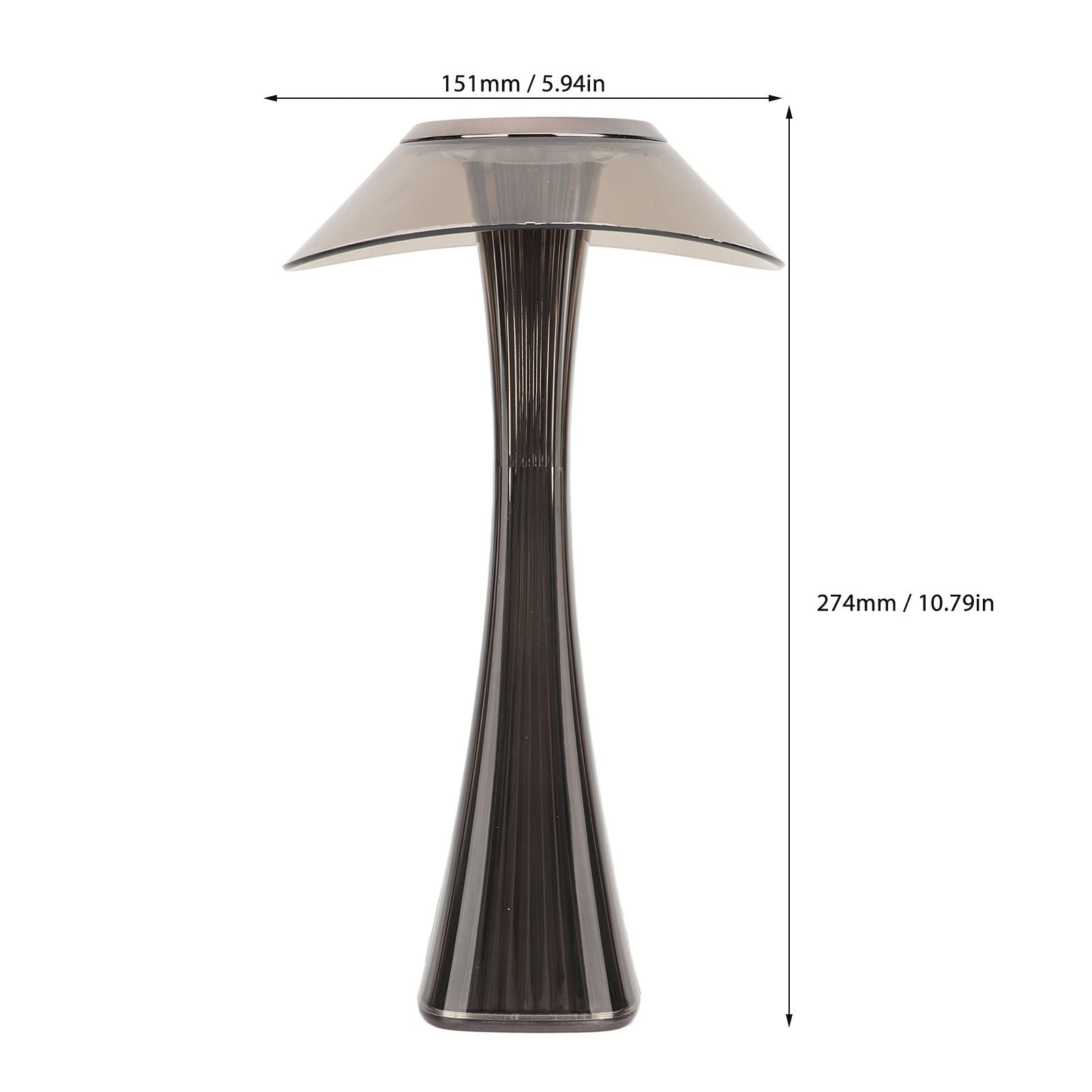 LED Table Lamp USB Charging Night Light 3 Lighting Mode with Touch Sensor for Home Room Smoky Grey V1294-YM0521-3119230018112