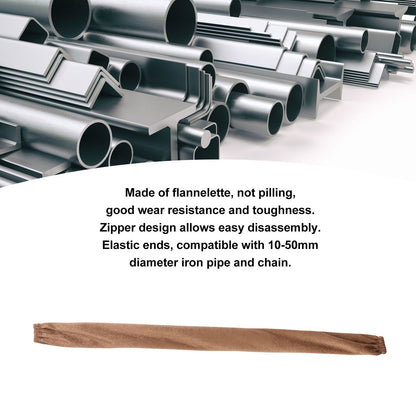 Chain Cover Dustproof Wire Flannelette Cloth 60cm Length 5cm Width with Zipper for Protection Light Brown V1294-YM0521-3119230023114