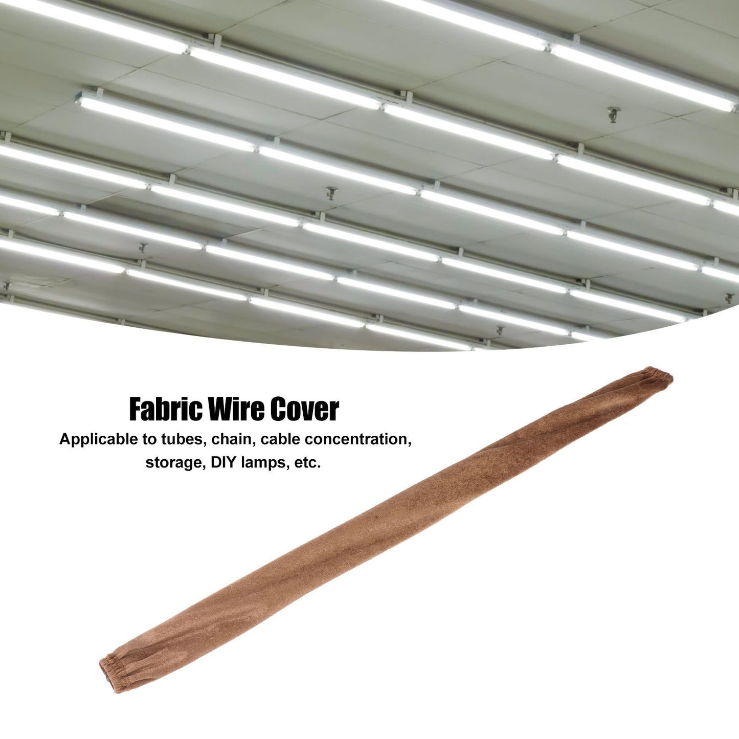 Chain Cover Dustproof Wire Flannelette Cloth 60cm Length 5cm Width with Zipper for Protection Light Brown V1294-YM0521-3119230023114