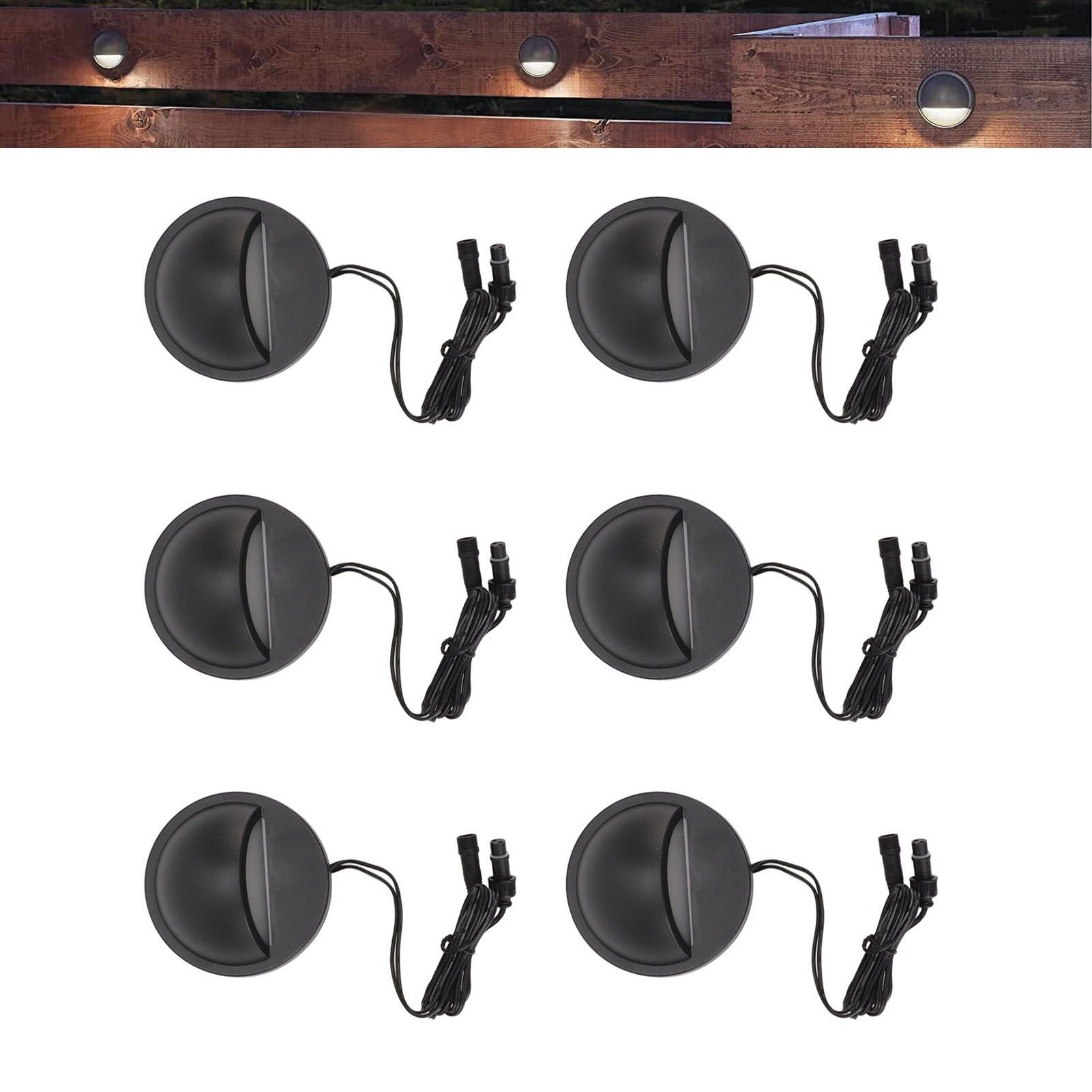 6PCS Low Voltage Deck Lights IP67 Waterproof Warm White LED Step Lamp for Garden Fence Stair 12 to 36V V1294-YM0521-3119230023211