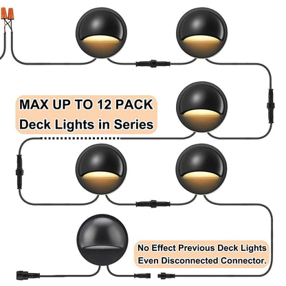 6PCS Low Voltage Deck Lights IP67 Waterproof Warm White LED Step Lamp for Garden Fence Stair 12 to 36V V1294-YM0521-3119230023211
