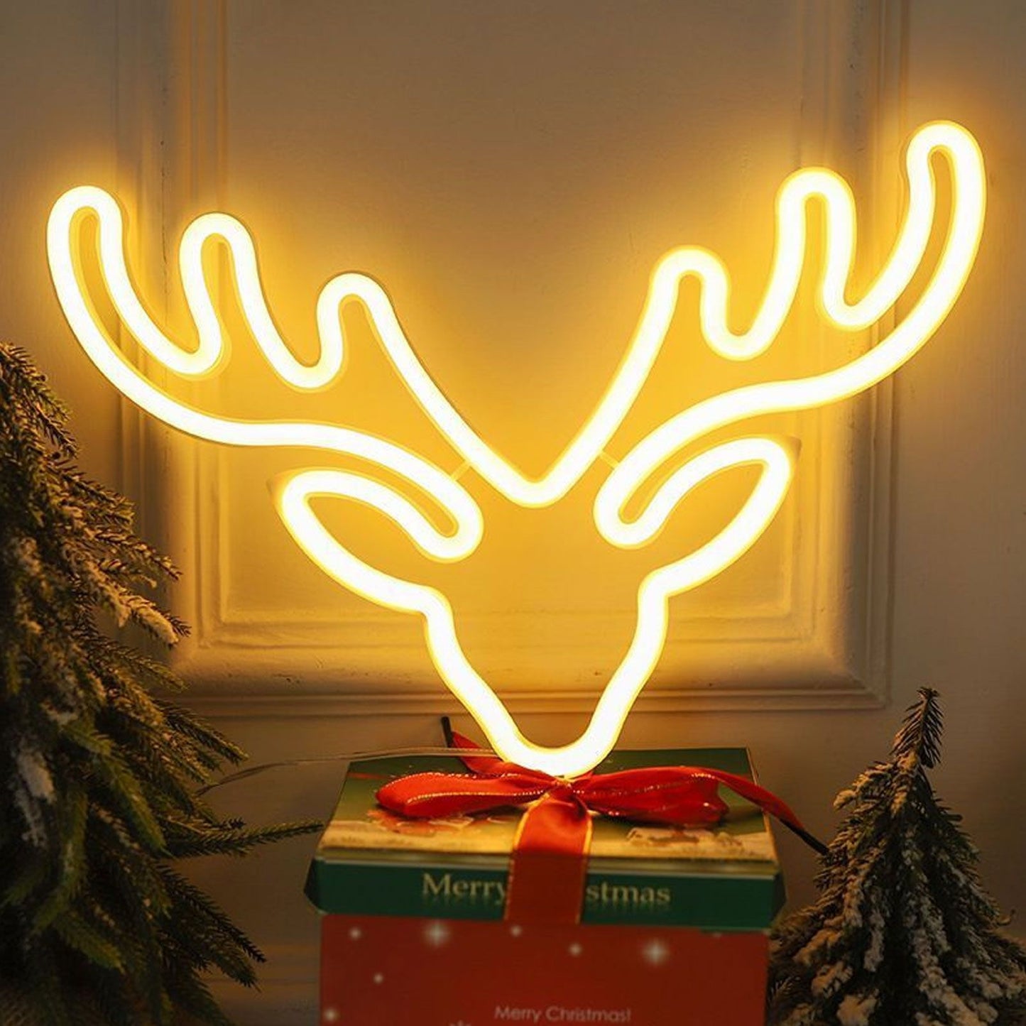 Neon Light LED Sign USB Battery Powered Christmas Holiday Bedroom Wall Decor Ornaments Warm Light V1294-YM0521-3119230024511