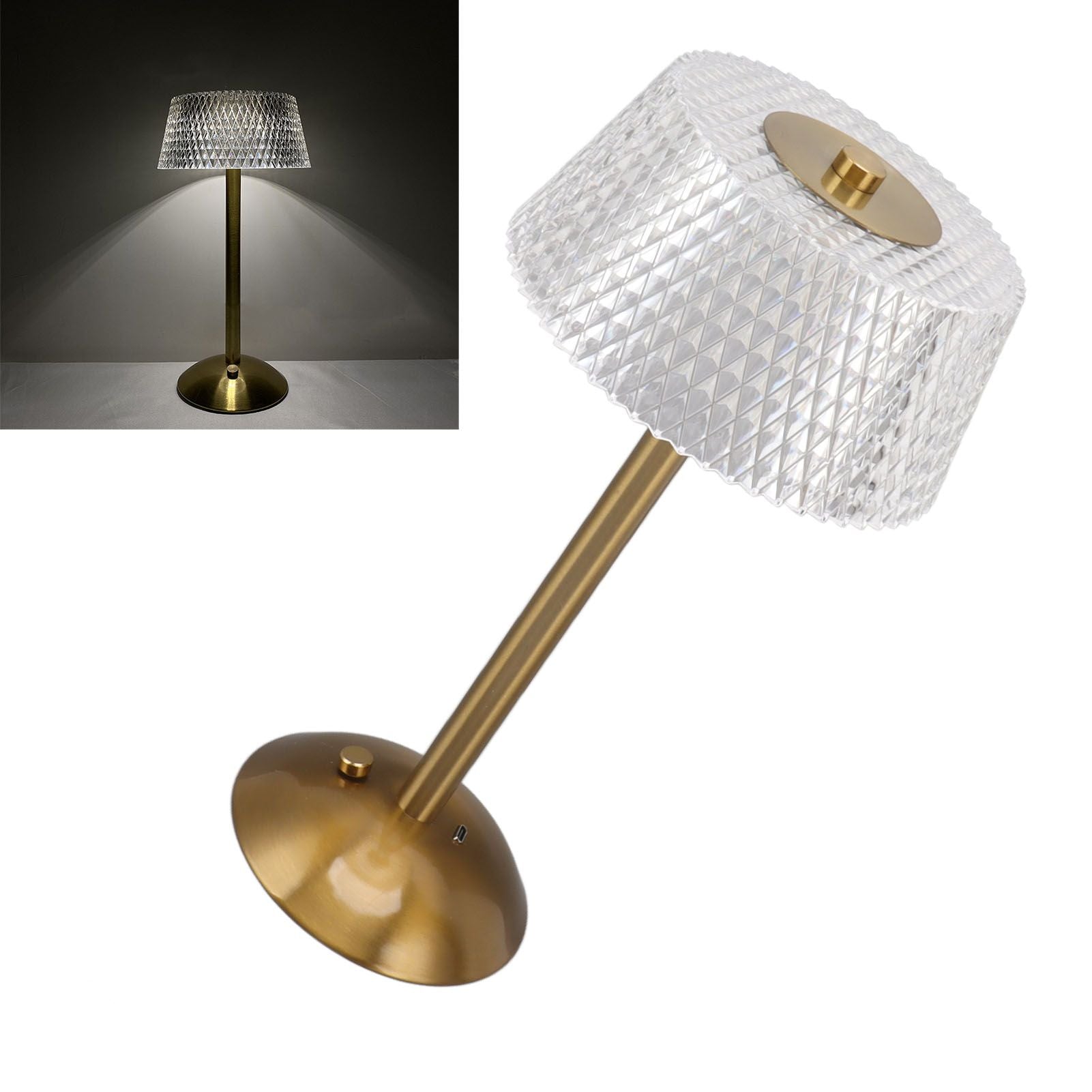 Acrylic Table Lamp Stepless Dimming LED Night Light with USB Cable for Kids Nursery Bedroom Nightstand V1294-YM0521-3119230026111