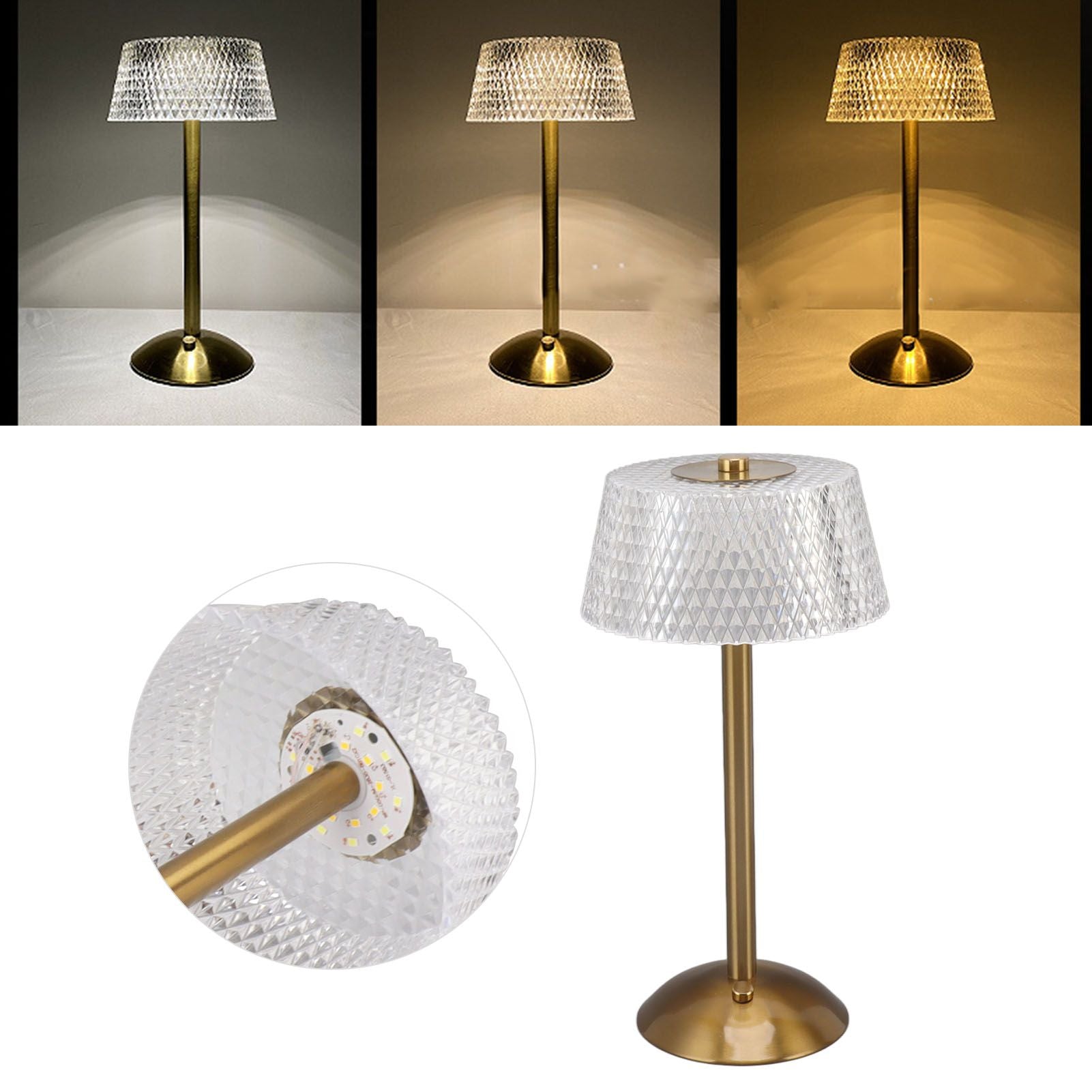 Acrylic Table Lamp Stepless Dimming LED Night Light with USB Cable for Kids Nursery Bedroom Nightstand V1294-YM0521-3119230026111